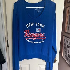 New York Rangers Blue V-Neck Sweater